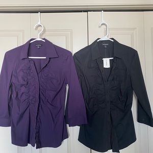 Bundle 2 stretch fitted le chateau button up shirt